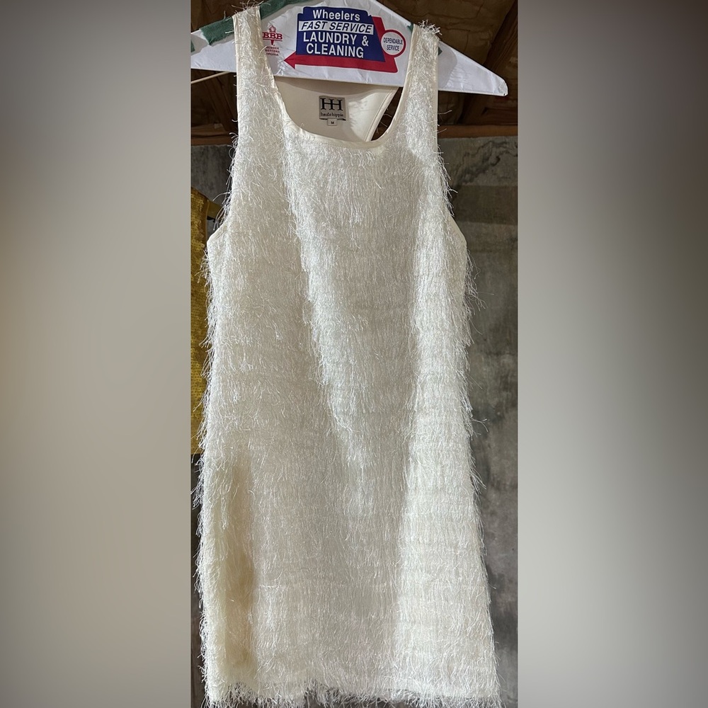 Haute Hippie Cream Textured Mini Dress
